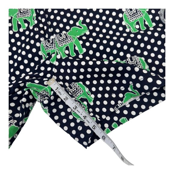 Crown & Ivy Green Elefant-Navy Polka Dot Print Chino Short Women SZ 12 Classic - Picture 6 of 11